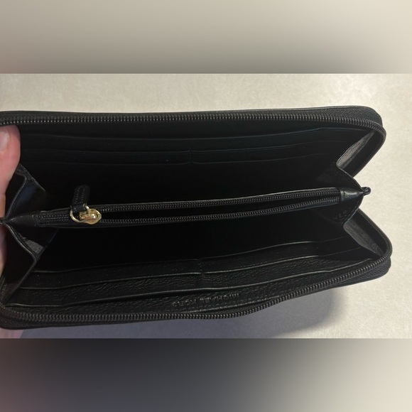 Michael Kors Black Leather Clutch with Gold Accent - Picture 3 of 3